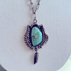 Vintage Turquoise Large statement necklace